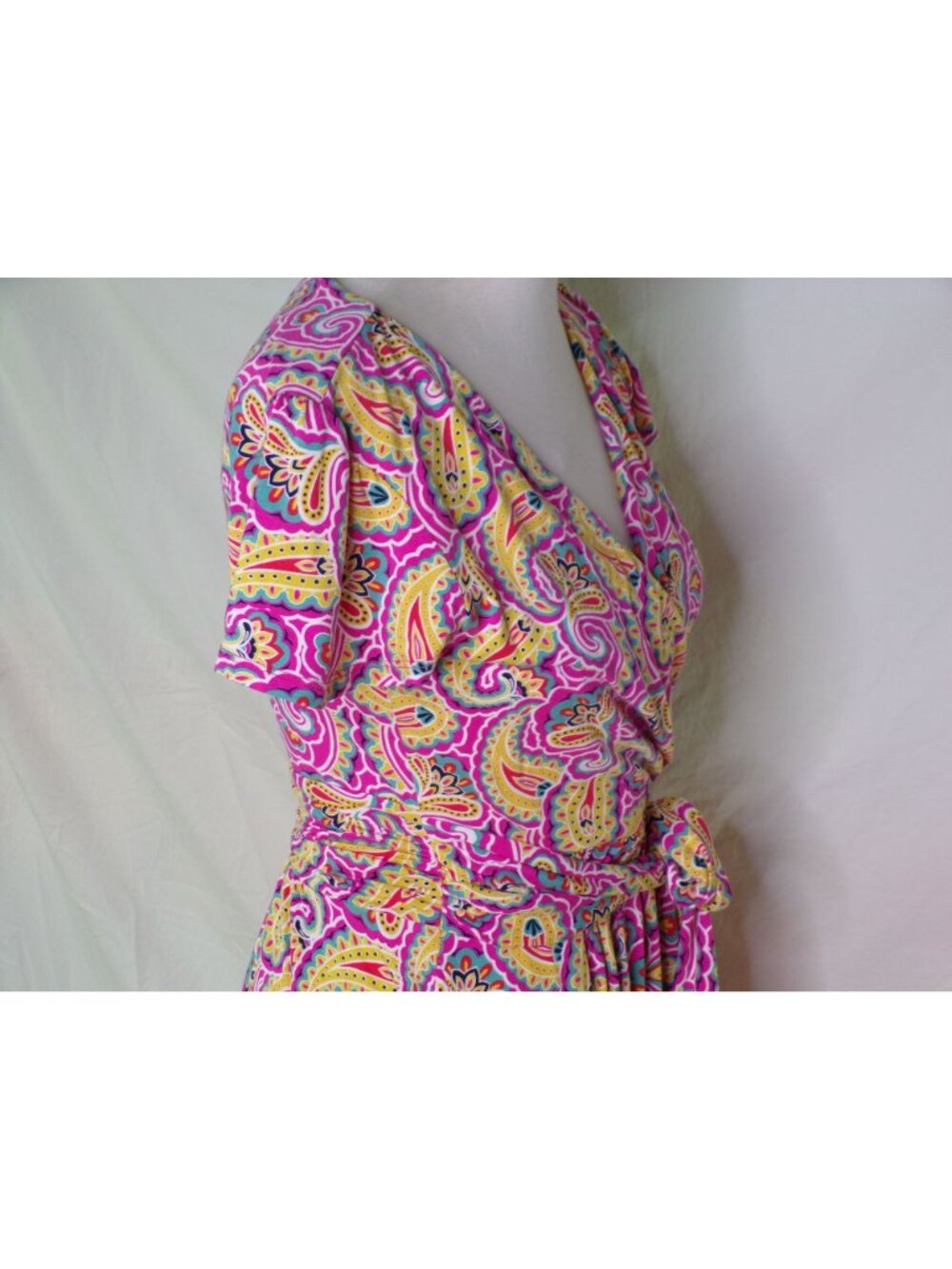 🆕 BODEN Evangeline V-Neck Belted Paisley Print Jersey Dress 4 - Picture 6 of 11